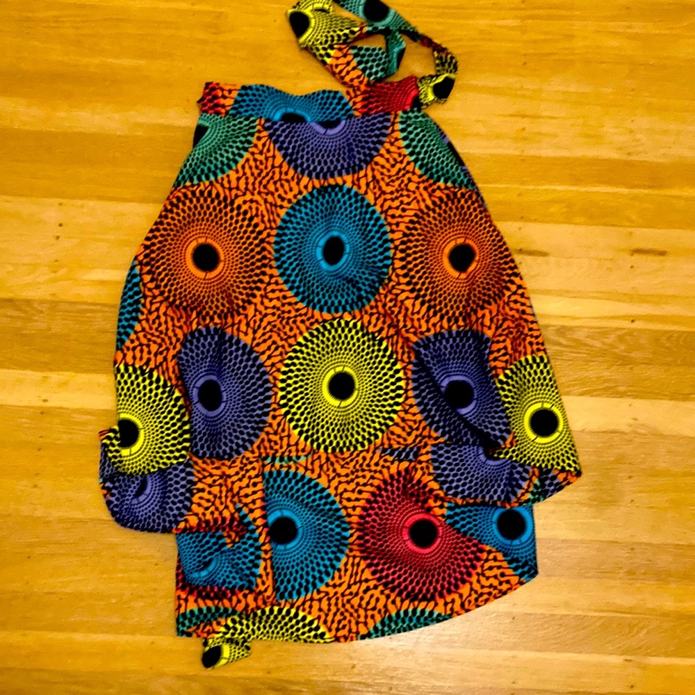 patterned high-low skirt